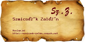 Szmicsák Zalán névjegykártya